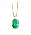 Collier pour femme Nora Or Jaune 18K Émeraude Oval