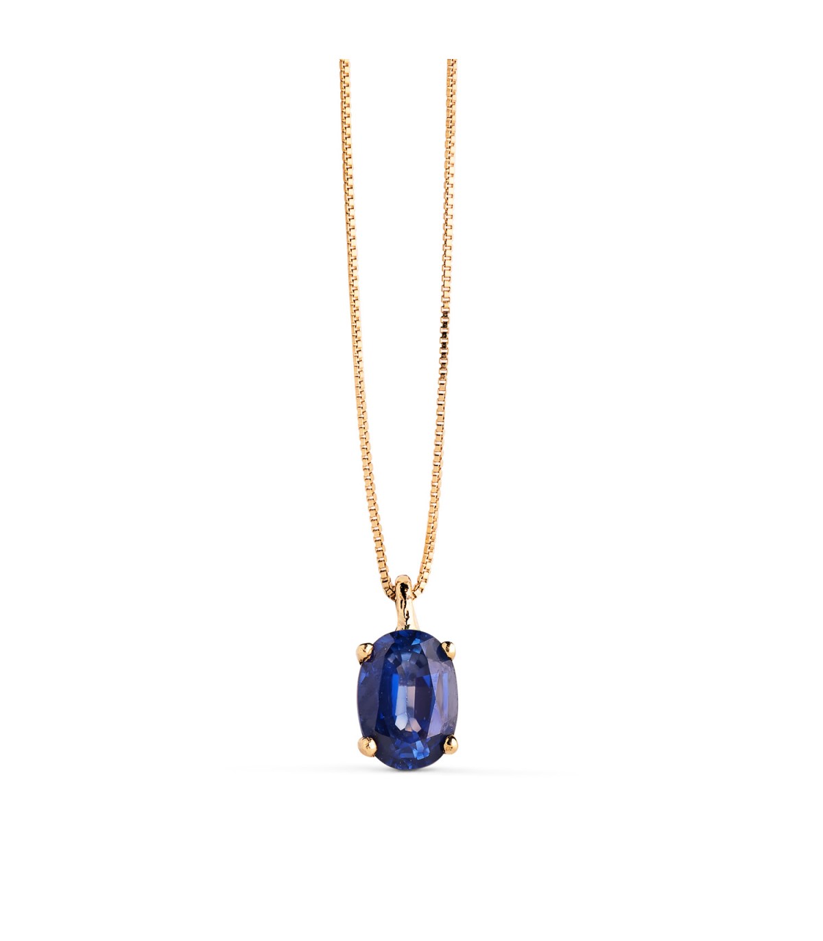 Collana da donna Nora oro giallo 18kt zaffiro ovale