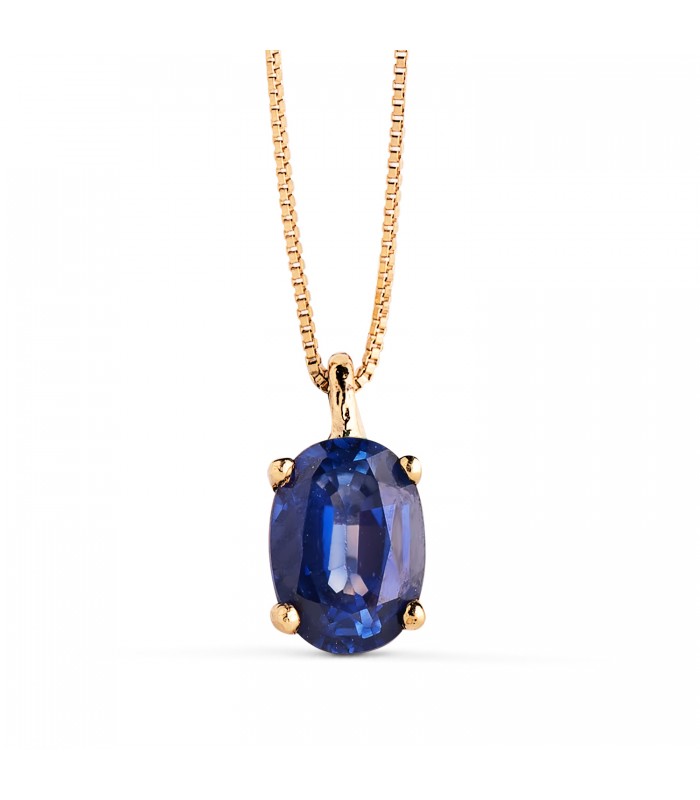 Collana da donna Nora oro giallo 18kt zaffiro ovale