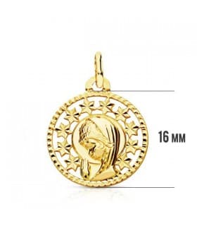 Medalla Virgen niña estrellas