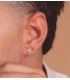 Orecchini griffe 6 mm Monte Carlo oro 18K, punto luce per donna e bambina.