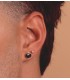 Orecchini uomo Torino Nero oro 18Kt 8,5mm, piercing lobo uomo pietra onice - cipollina, punto luce