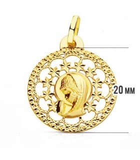 Medalla Virgen niña estrellas