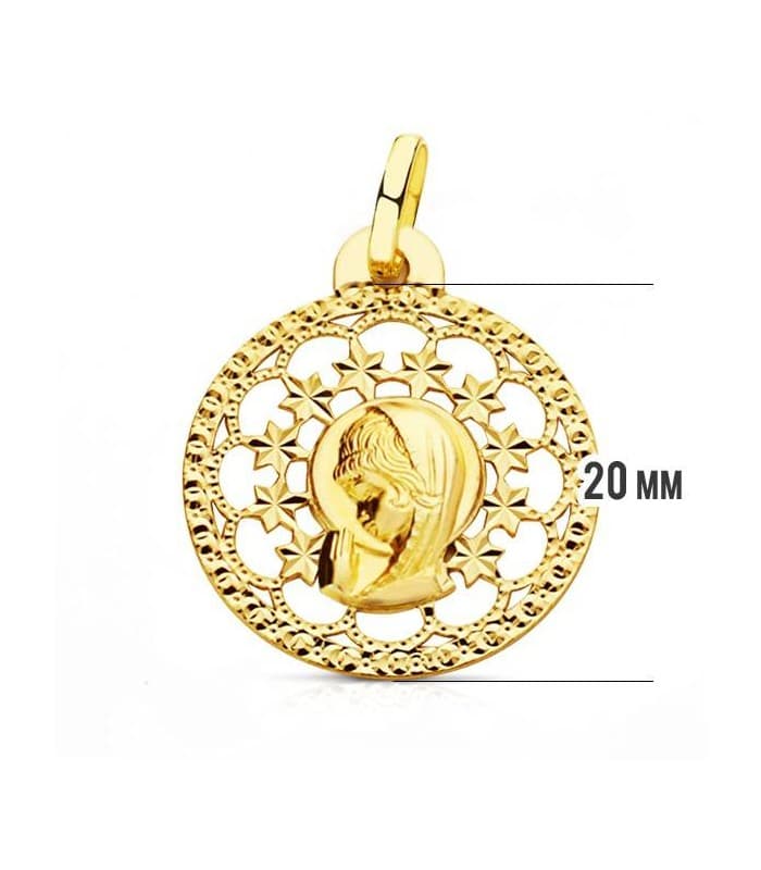 Pendentif  Vierge étoiles 18 K