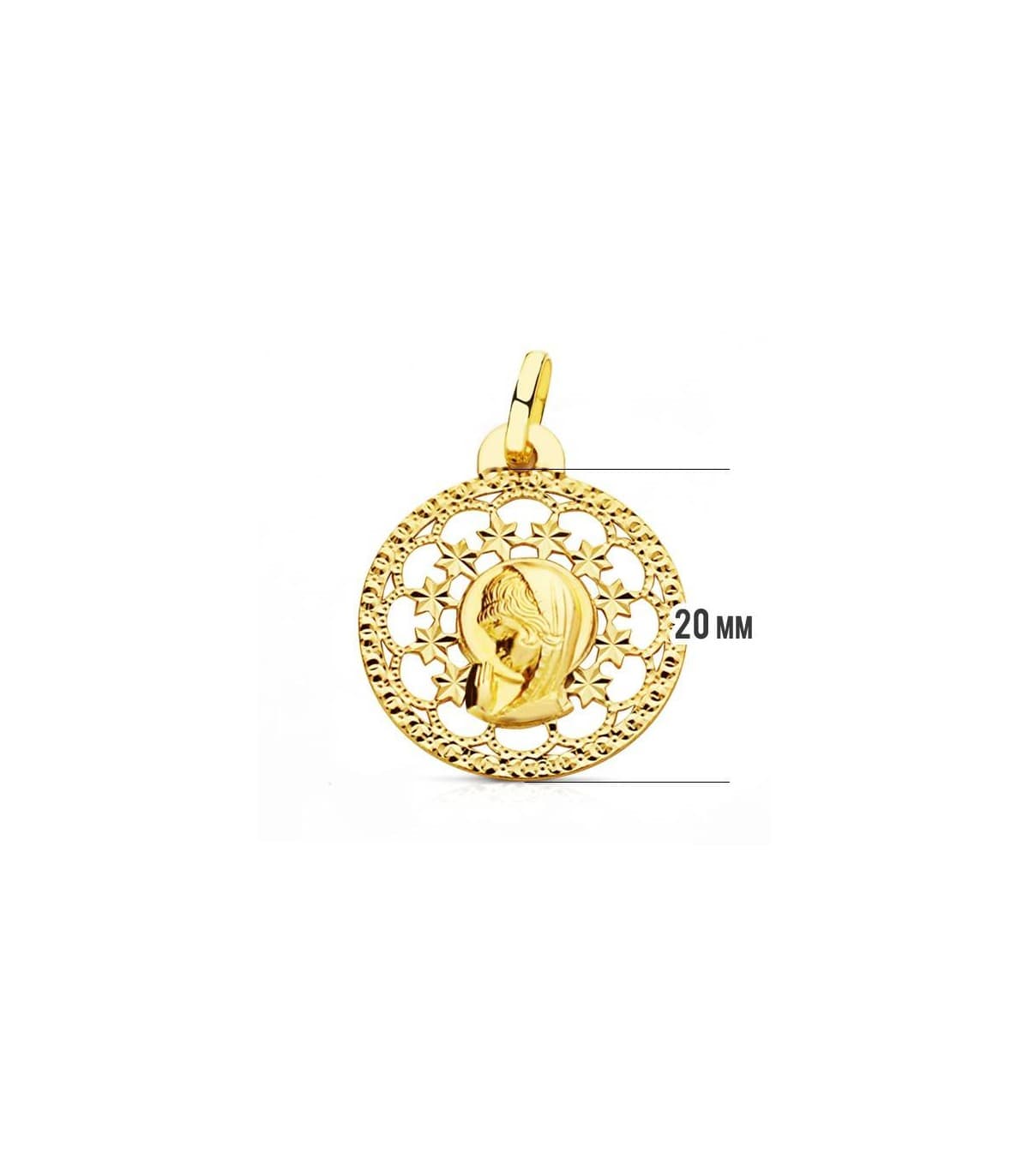 Pendentif  Vierge étoiles 18 K