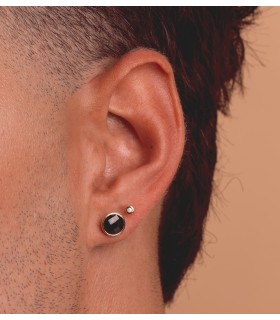 Piercing Quito Or Jaune 18K, zircone brillant, helix tragus, lobe, conch, cartilage, labret.