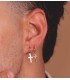 Orecchini a cerchio con pendenti Croce oro 18kt