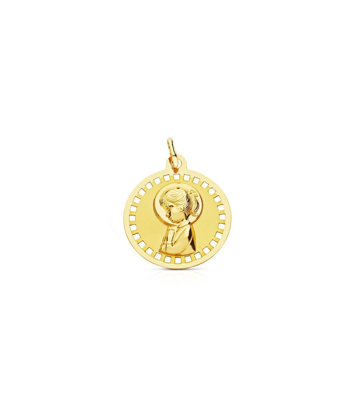 Medalla Virgen niña calada