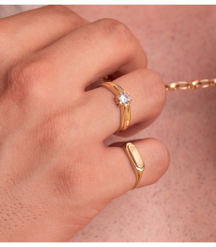 Solitario hombre Clément Amarillo Oro 18K | joyería hombre