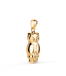 Ciondolo Gufo oro giallo 18kt 19mm, ciondoli e charms, regali laurea portafortuna.