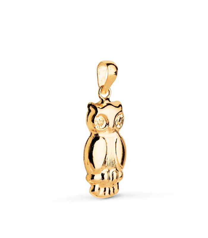 Ciondolo Gufo oro giallo 18kt 19mm, ciondoli e charms, regali laurea portafortuna.