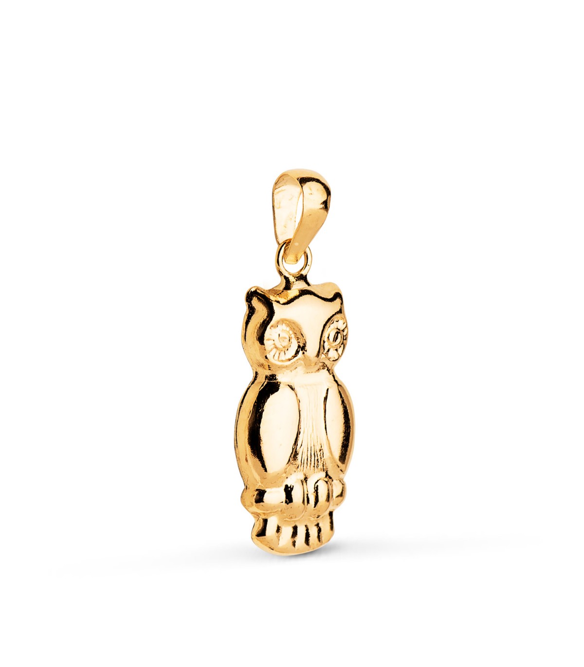 Ciondolo Gufo oro giallo 18kt 19mm, ciondoli e charms, regali laurea portafortuna.