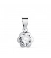 Pendentif Marguerite Zircon Or Blanc 18K 8mm