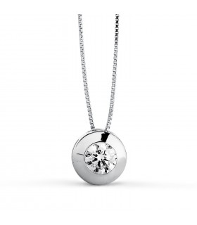 Collana punto luce Mercedes 7 mm oro bianco 18 Kt