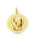 Pendentif Vierge rond ajouré 18 K