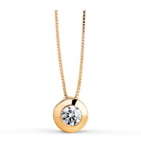 Gargantilla Collar mujer Oro Amarillo 18 Ktes chatón punto de luz 6 mm regalo mamá navidad