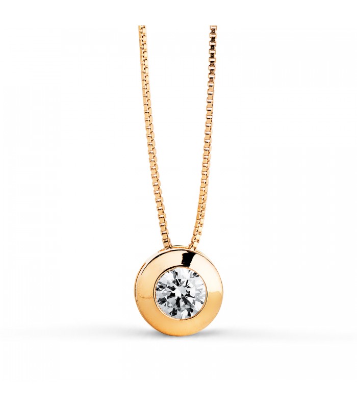 Gargantilla Collar mujer Oro Amarillo 18 Ktes chatón punto de luz 6 mm regalo mamá navidad