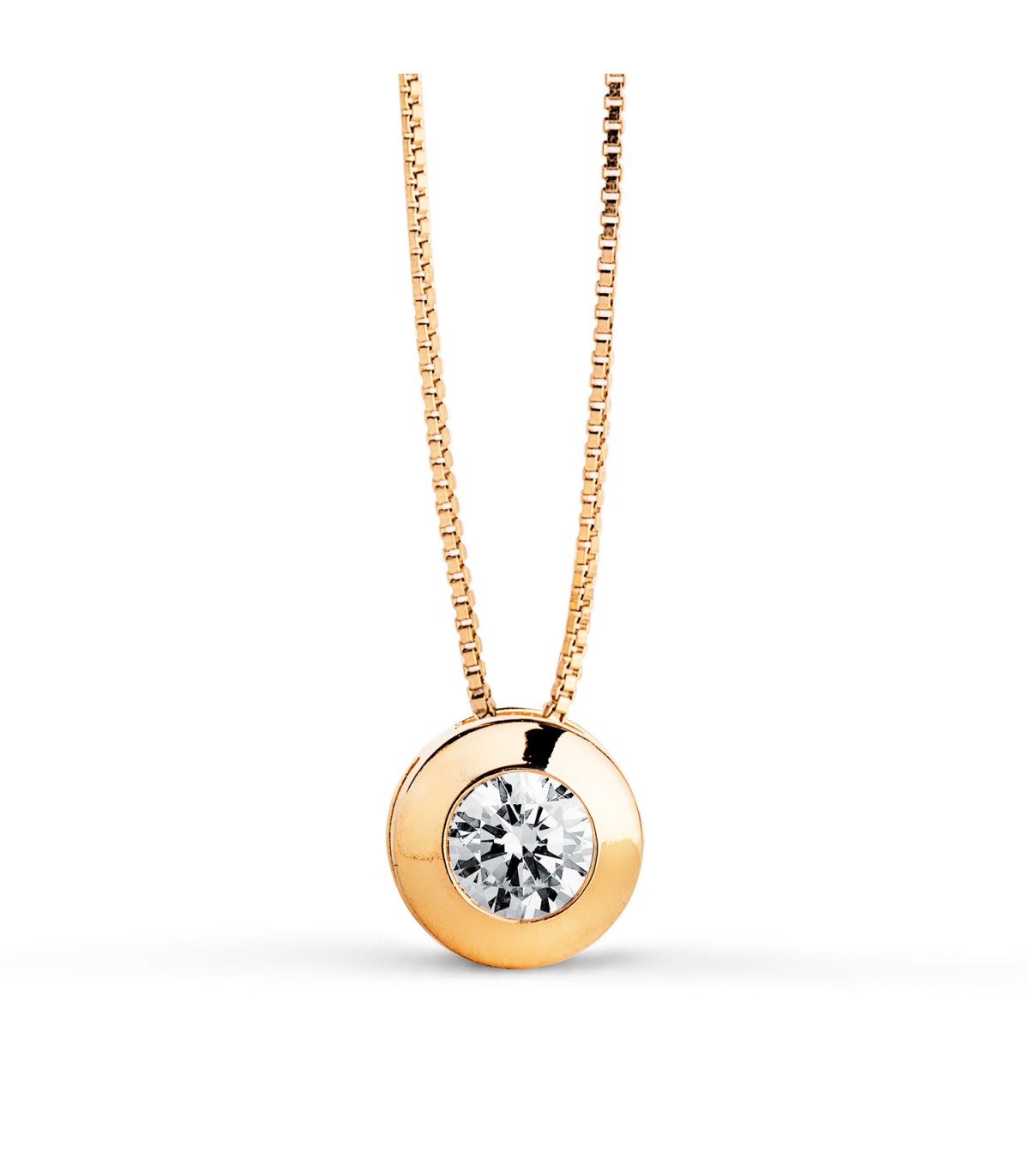 Gargantilla Collar mujer Oro Amarillo 18 Ktes chatón punto de luz 6 mm regalo mamá navidad