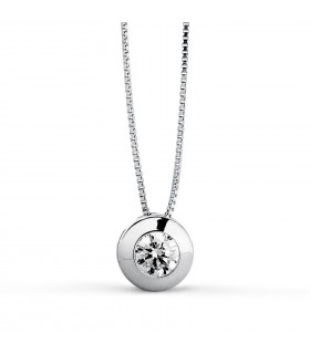 Collana punto luce Mercedes 6,5 mm oro bianco 18kt