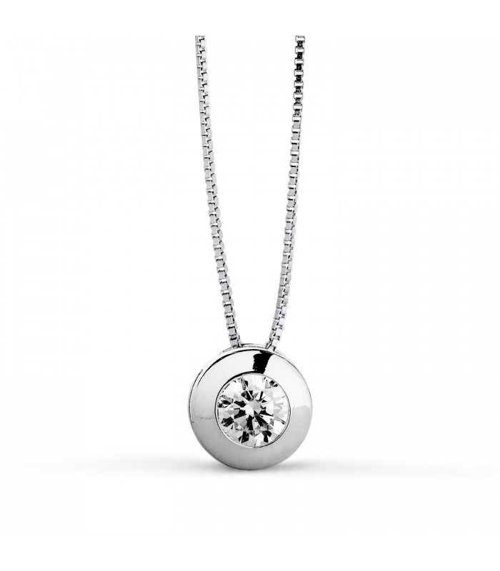 Collier Mercedes 6.5 mm Or Blanc 18K