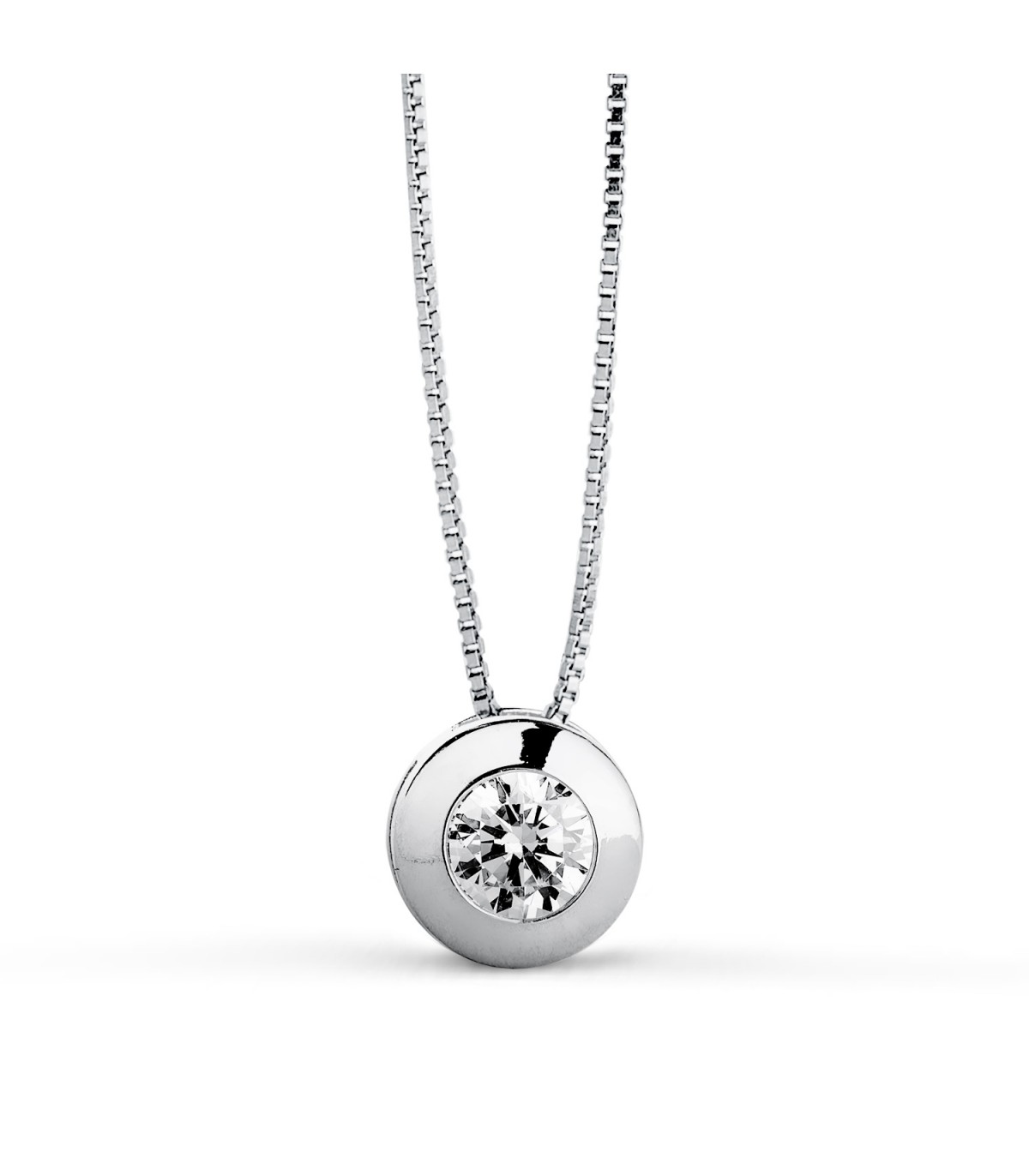 Collier Mercedes 6.5 mm Or Blanc 18K