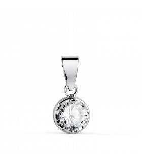 Ciondolo Noly Oro bianco 18 K 6 mm, collane punto luce da donna.