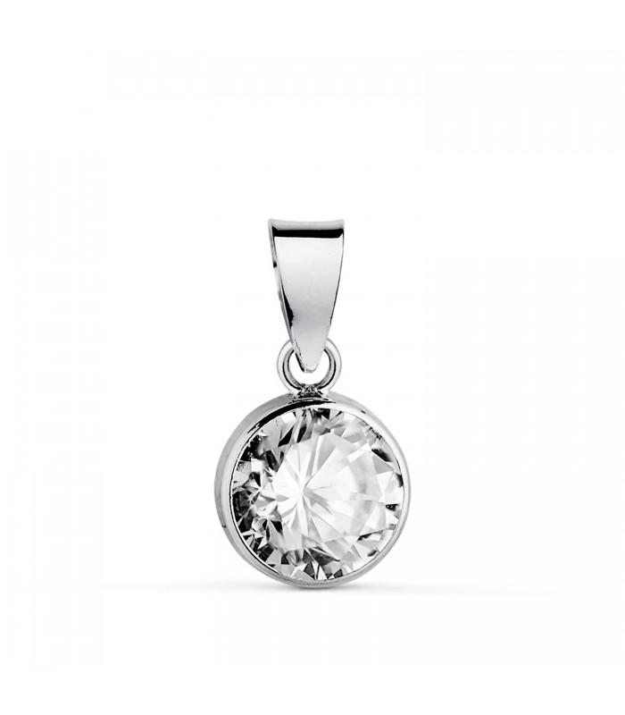 Ciondolo Noly Oro bianco 18 K 7 mm, collane punto luce da donna.