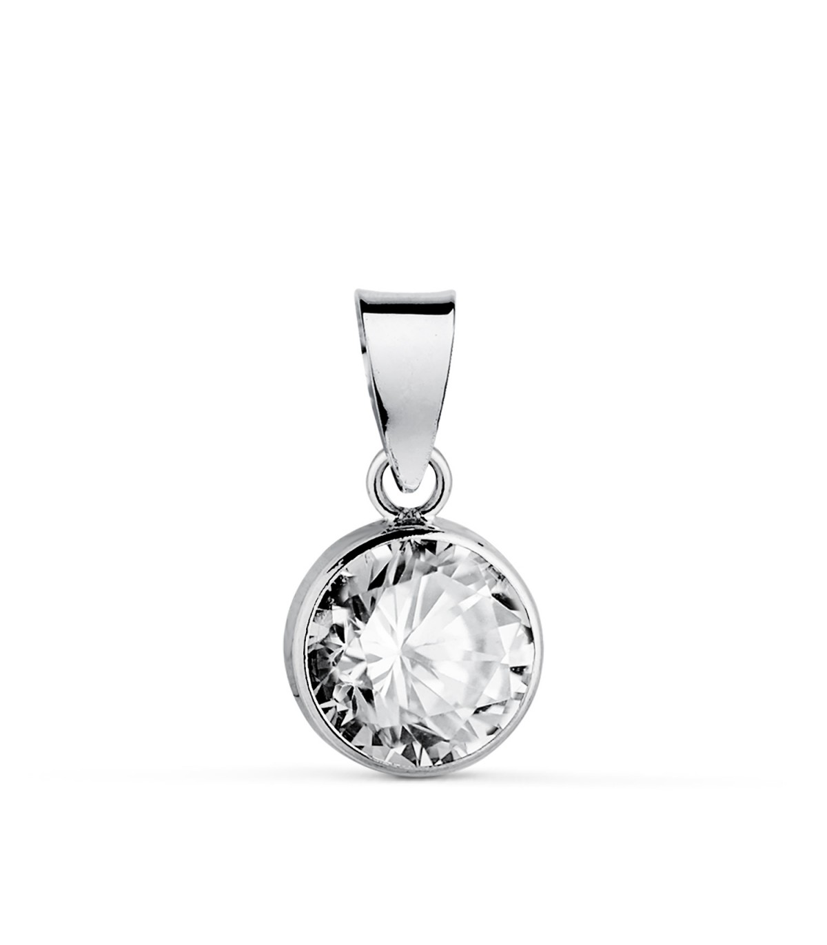 Ciondolo Noly Oro bianco 18 K 7 mm, collane punto luce da donna.