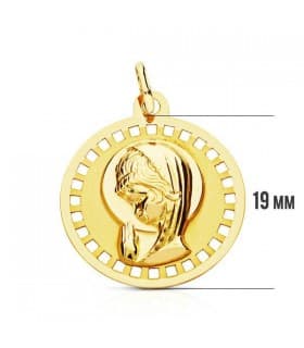 Medalla Virgen niña calada