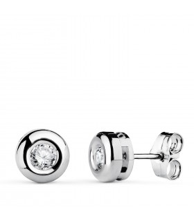 Pendientes mujer Delicia 0.300 Qtes. oro blanco 18K, pendientes diamantes solitarios.