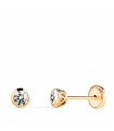Pendientes bebé Lorena Circonita 4mm Oro 18K