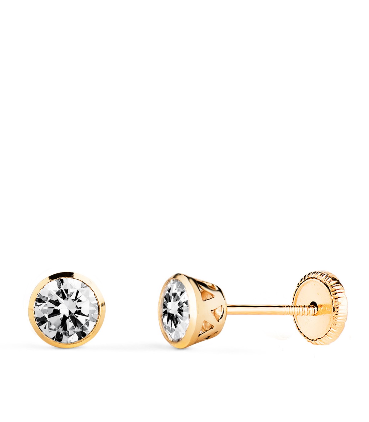 Pendientes de oro niña Lorena 4 mm con circonitas, ideal niñas o bebé