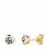 Pendientes de oro Lorena Circonita 4 mm 18 K, pendientes pequeños.