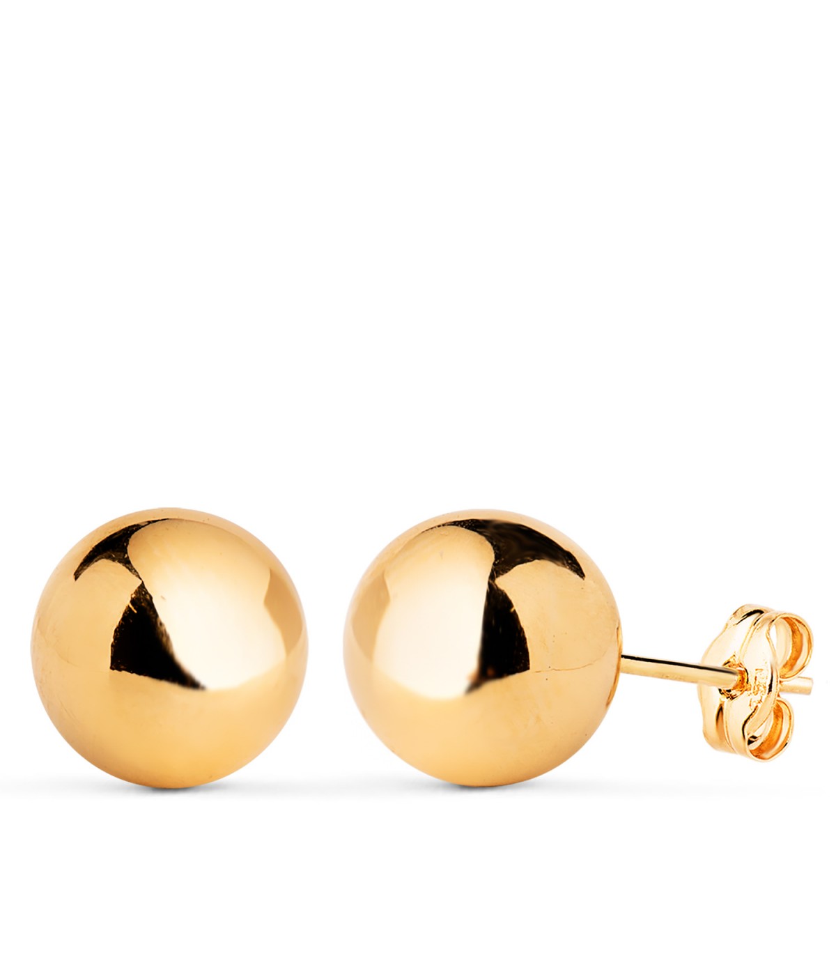 pendientes de bola en oro amarillo 10 mm
