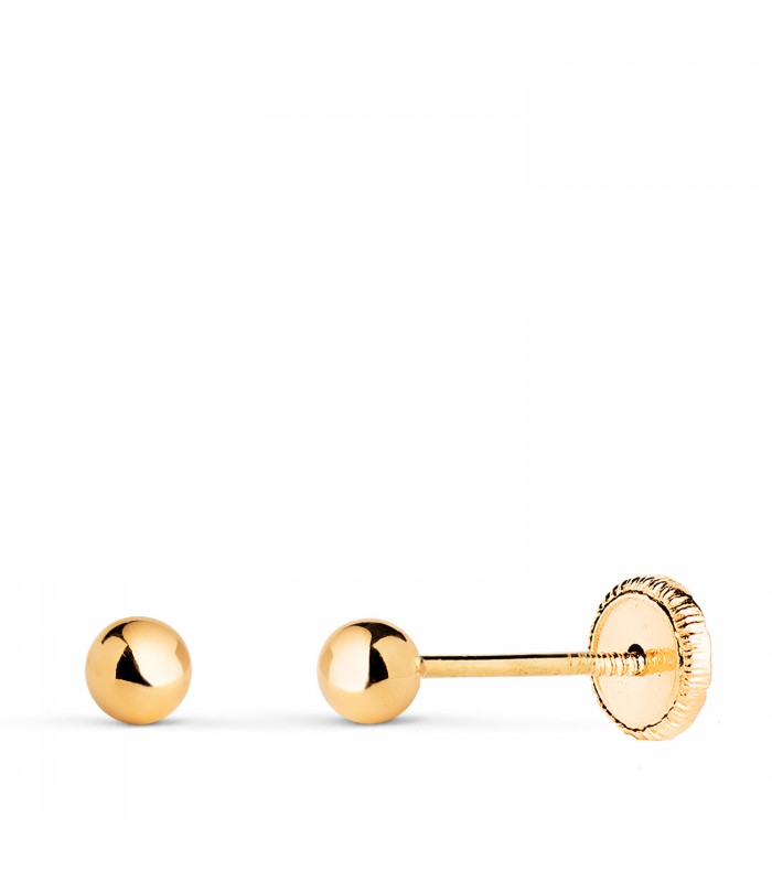 Clous d'oreilles or jaune Emma 3 mm 18 Carats