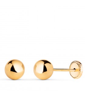 Kugelohrringe Gold, Ø 6 mm | Ohrstecker Damen 750 Gelbgold N7004