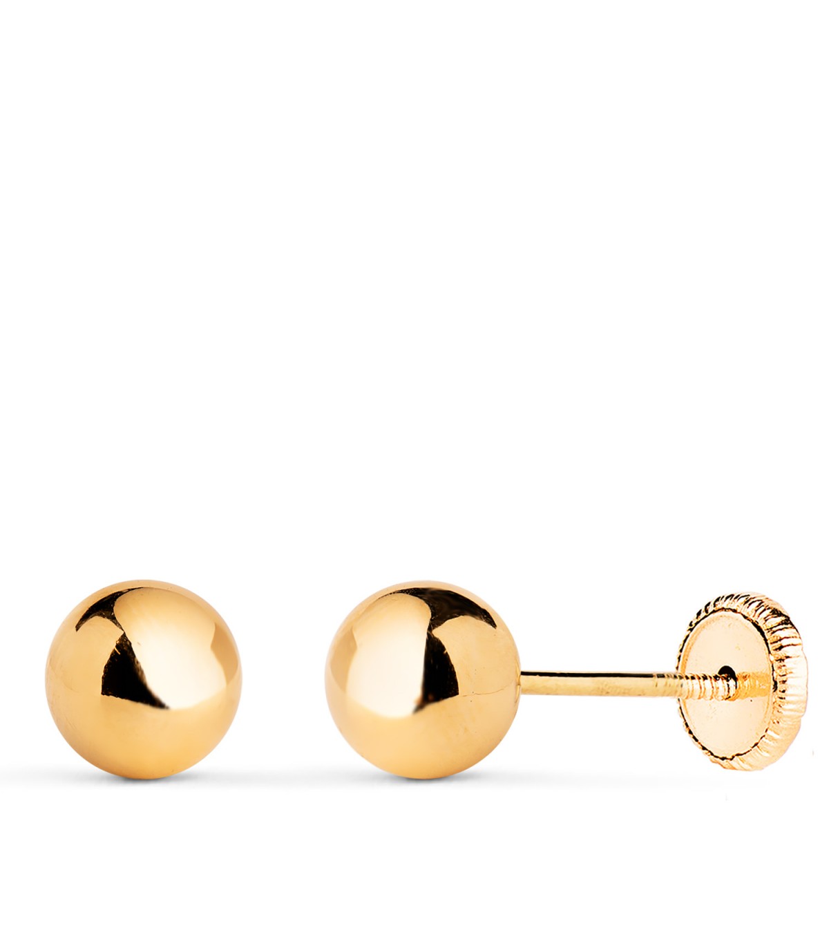 Kugelohrringe Gold, Ø 6 mm | Ohrstecker Damen 750 Gelbgold N7004