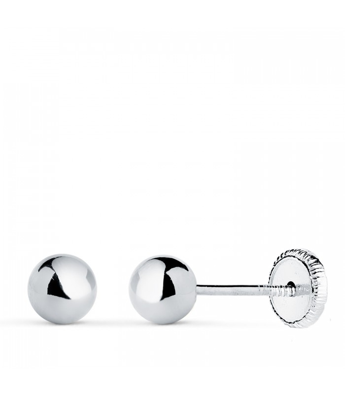 Pendientes oro blanco Emma 5 mm 18 Ktes
