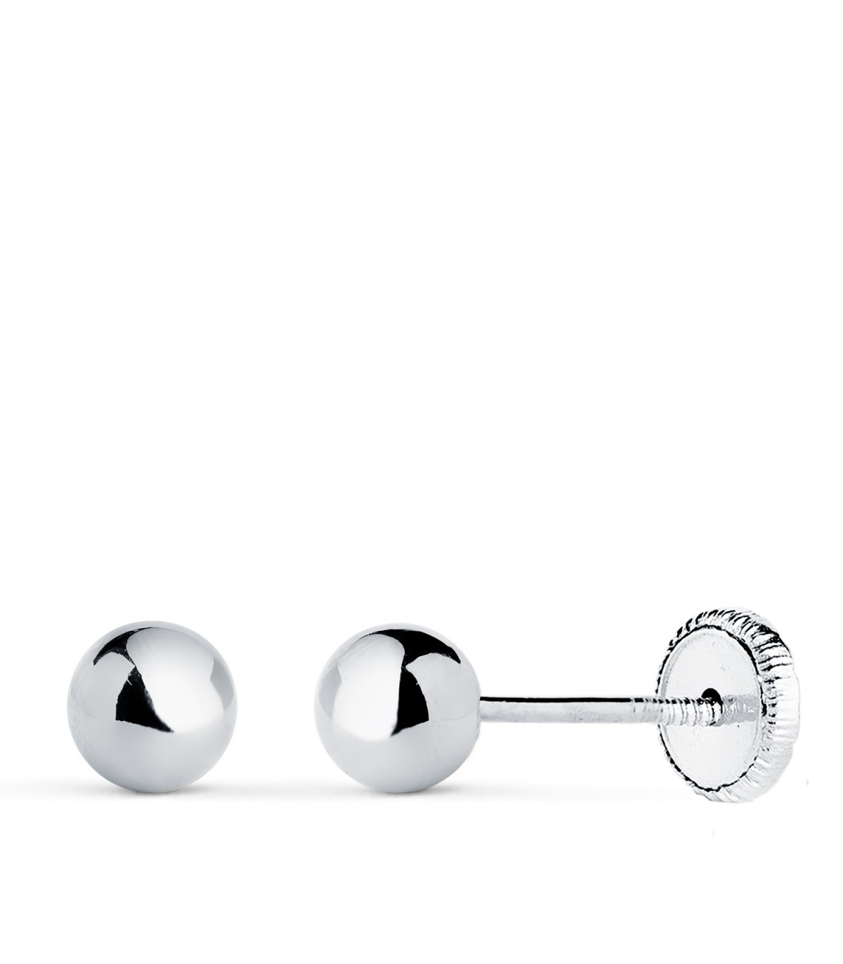 Pendientes oro blanco Emma 5 mm 18 Ktes
