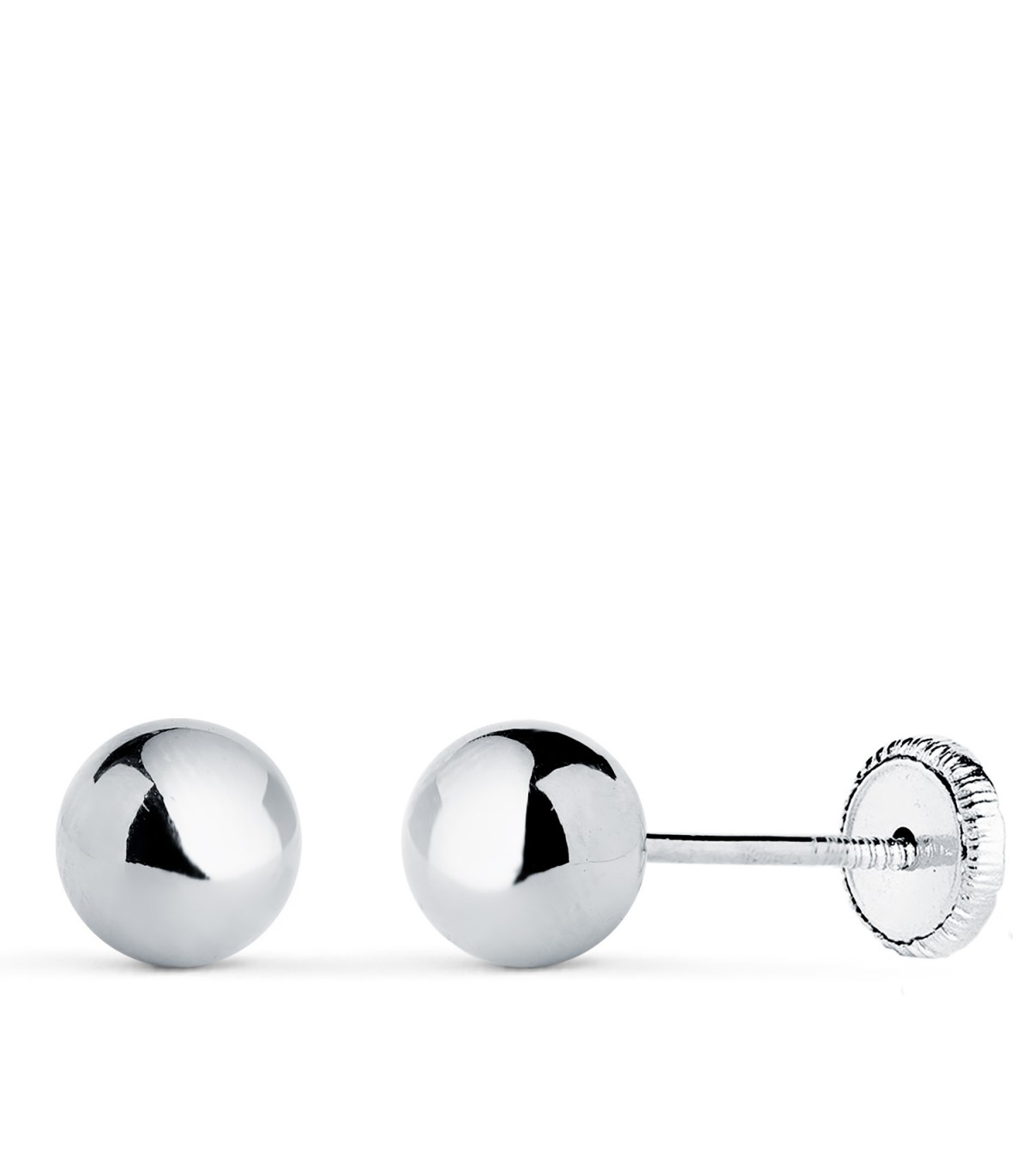 Pendientes oro blanco Emma 6 mm 18 Ktes