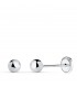 Pendientes oro blanco Emma 4 mm 18 Ktes. Pendientes de recién nacida forma de bola.