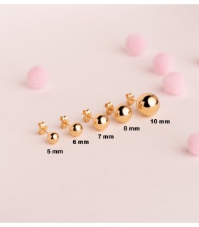 Ohrstecker Kugel Hohl, Ø 10 mm | Damen Ohrringe 750 Gelbgold