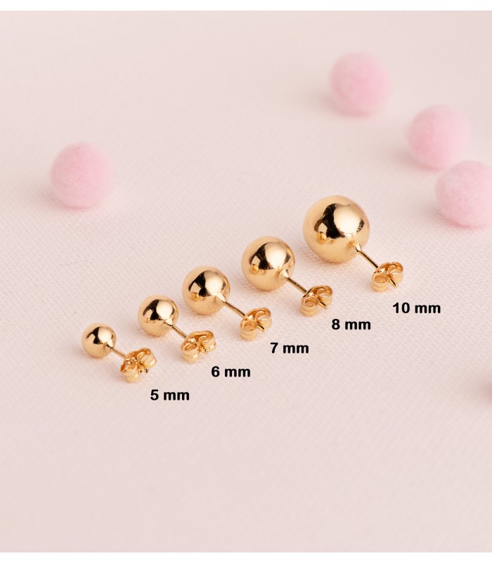 Ohrstecker Kugel Hohl, Ø 8 mm | Damen Ohrringe 750 Gelbgold