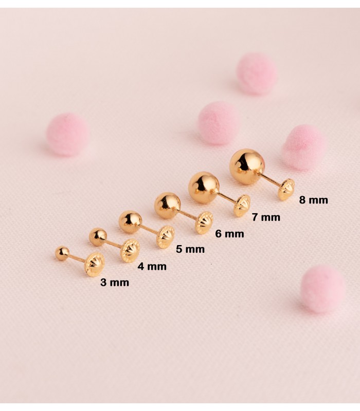 Boucles d'oreilles or jaune Emma 6 mm 18 Carats