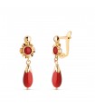 Pendientes oro 18k cubana coralina