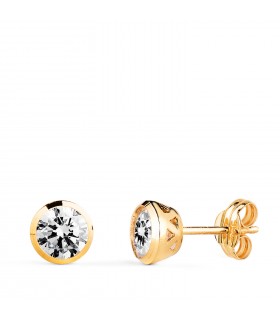 Pendientes de oro Lorena 6 mm con circonitas, ideal niña o mujer
