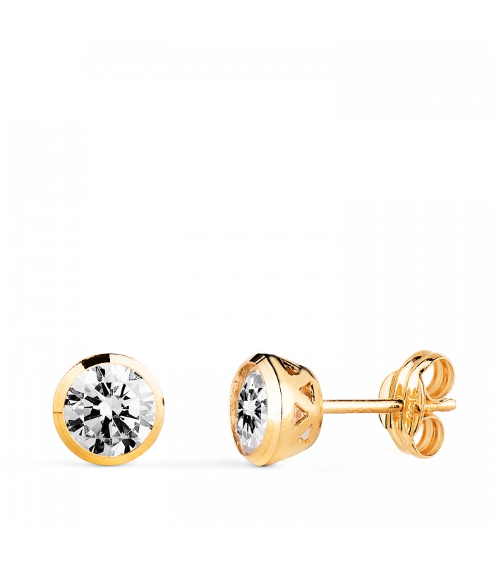 Orecchini in oro Lorena Zirconi 6 mm 18 Kt, punto luce donna.