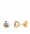 Pendientes de oro Lorena Circonita 6 mm 18 K
