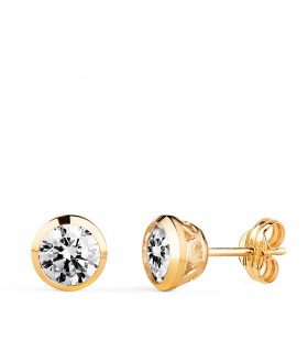 Pendientes oro mujer Lorena 7 mm con circonitas.