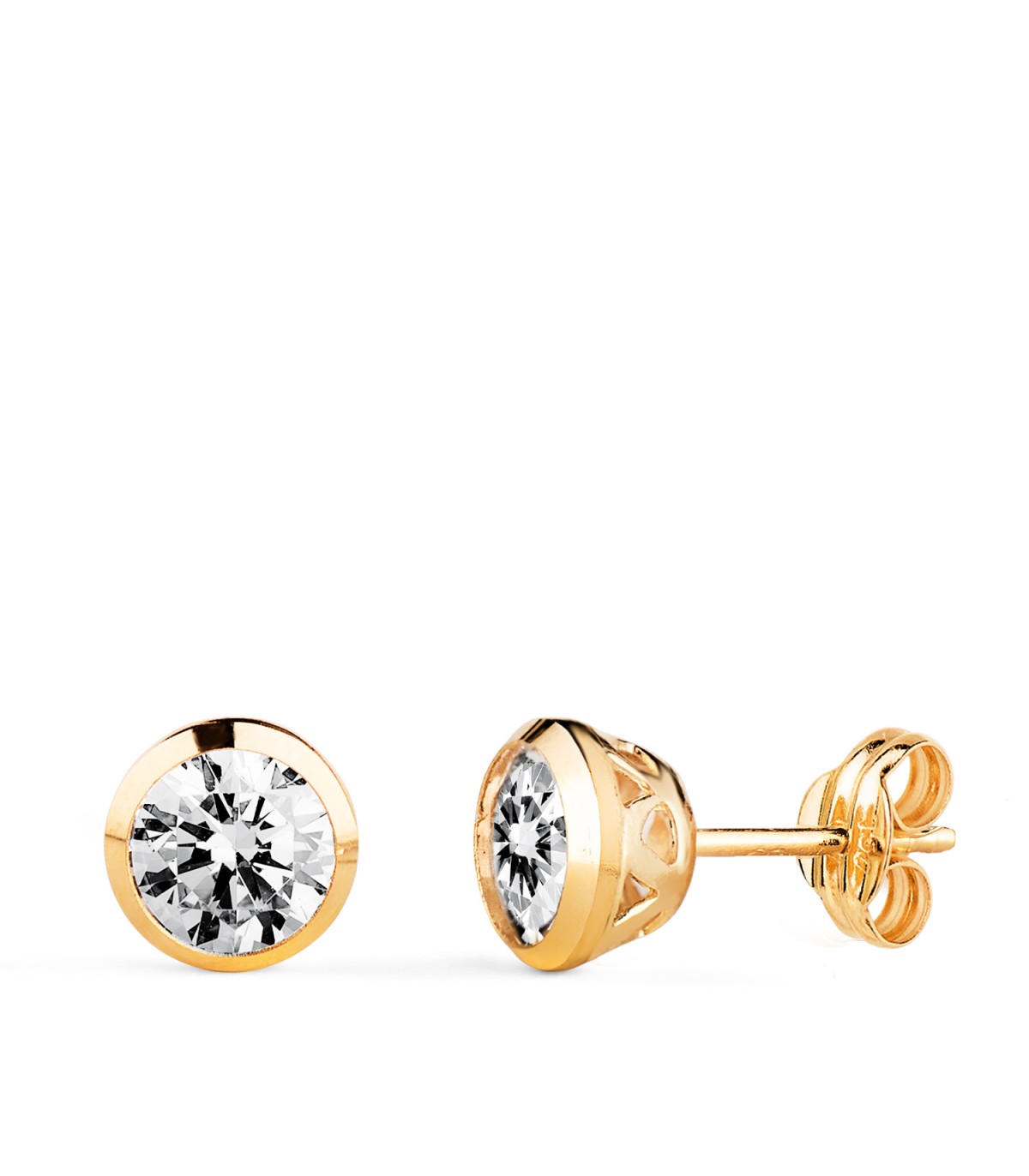 Pendientes oro mujer Lorena 7 mm con circonitas.